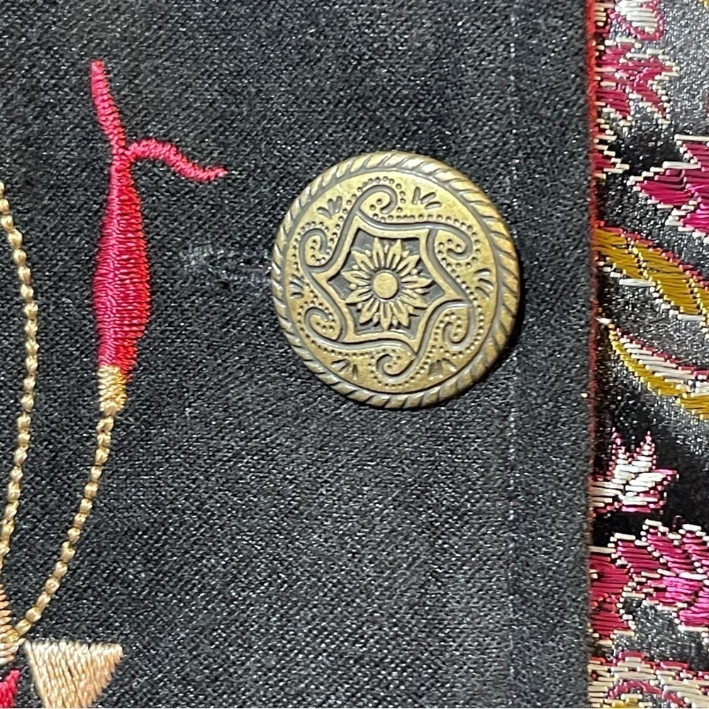 Notations Women’s Paisley 4 Button Vintage Jacket In Red And Black Size PS Retro - Picture 3 of 10